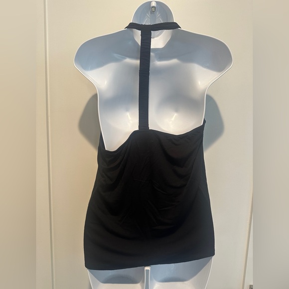 Bisou Bisou: Black Gathered Halter Top- Medium - Picture 4 of 5